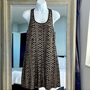 LAUNDRY BY SHELLI SEGAL Black Gold Sequined Sleeveless Sheath Dress Size M